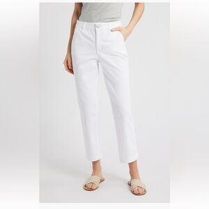 Wit‎ & Wisdom Skyrise Slim Straight Leg Twill Pants trousers white size 4 NWT